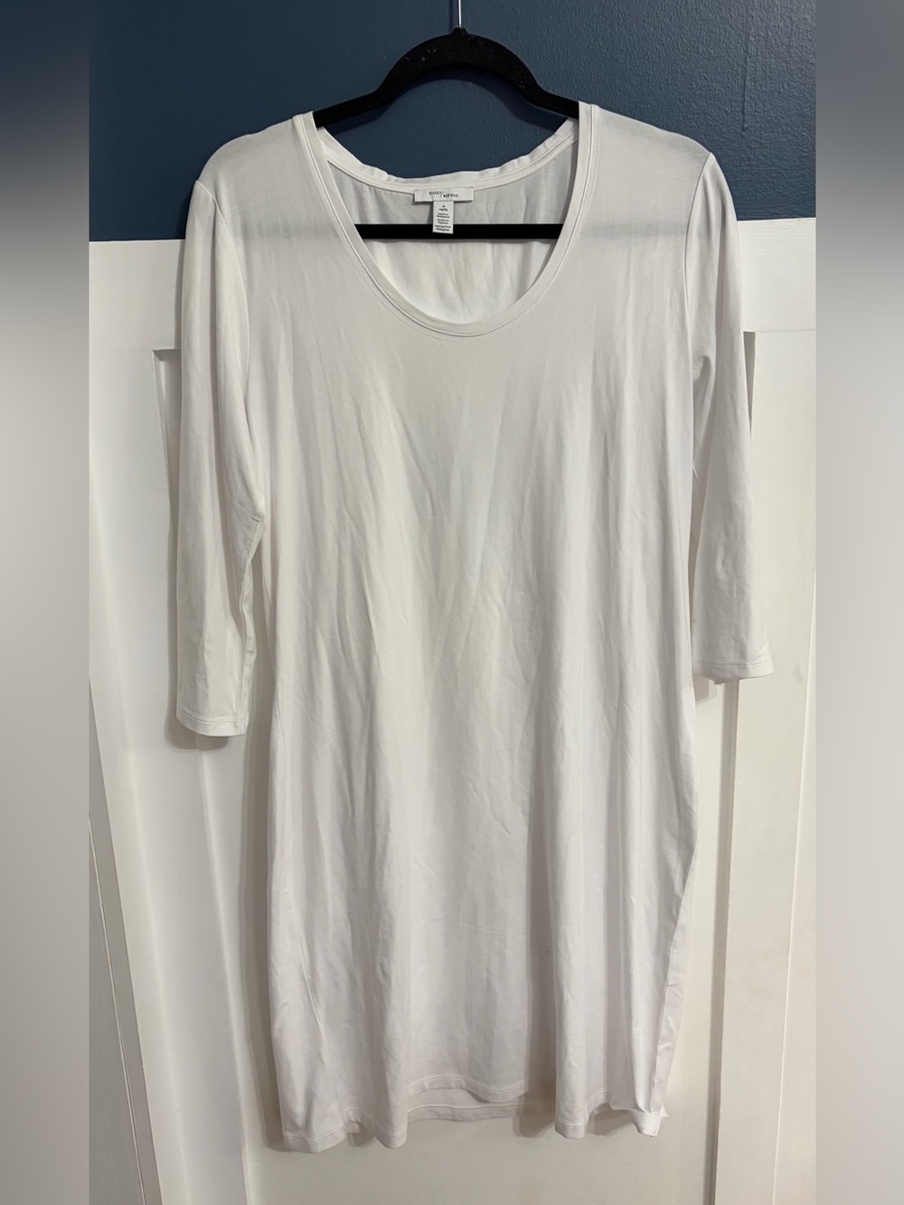 Daily Ritual Women's Stretch Supima Cotton 3/4 Sleeve Dress Size XL
